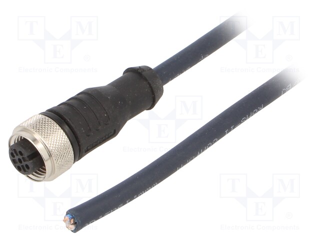 Connection lead; M12; PIN: 5; straight; 5m; plug; 60VAC; 4A; IP69K