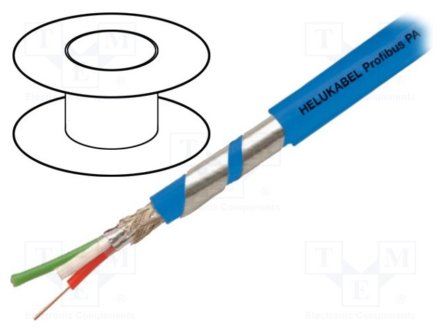 Wire; PROFIBUS,potentially explosive areas; 1x2x1,02mm2; solid