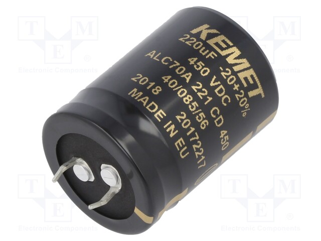 Capacitor: electrolytic; 220uF; 450VDC; ESR: 628mΩ; SNAP-IN; ±20%