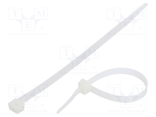 Cable tie; L: 200mm; W: 7.6mm; polyamide; 533N; natural; Ømax: 50mm