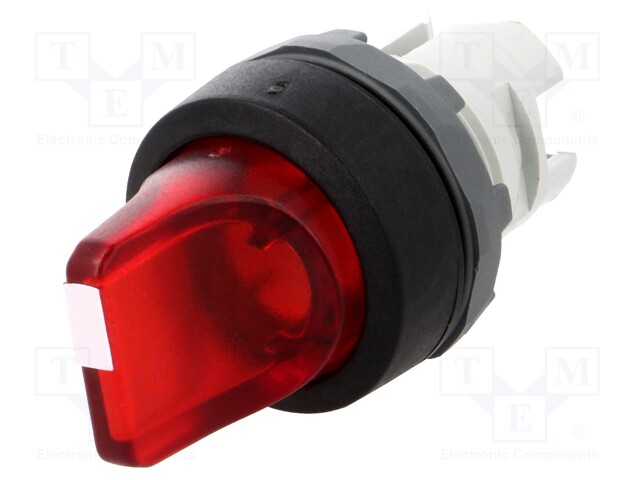 Switch: rotary; Stabl.pos: 2; 22mm; red; Illumin: MLB-1; IP66; Pos: 3