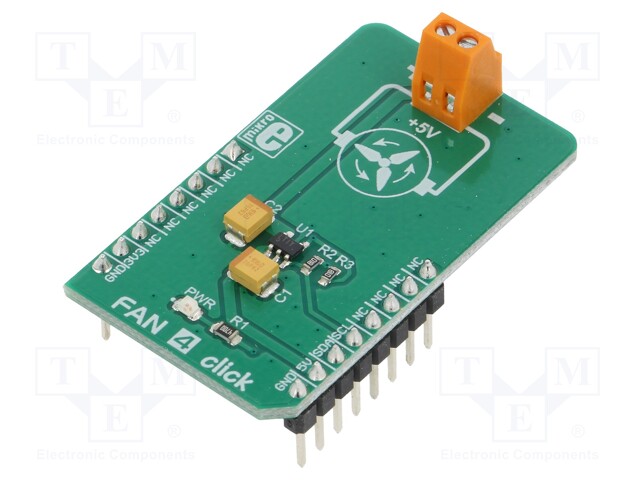 Click board; fan controller; I2C; TC1695; 5VDC