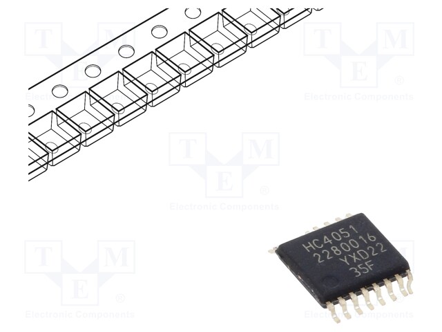 IC: digital; multiplexer; IN: 8; CMOS; SMD; TSSOP16; HC; 2÷10VDC