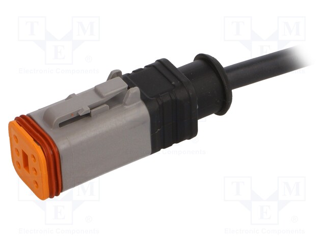 Connection lead; DT06-6S; PIN: 6; straight; 1.5m; plug; 48VAC; 8A