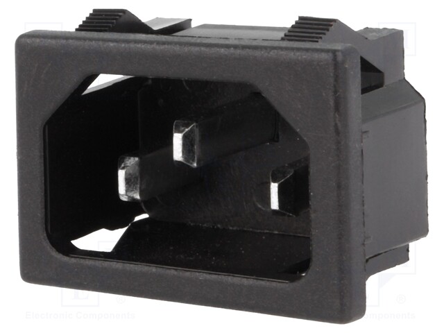 Connector: AC supply; socket; male; 10A; 250VAC; IEC 60320; C14 (E)