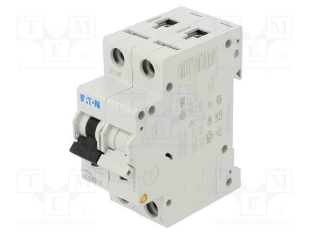 Circuit breaker; 230/400VAC; Inom: 63A; Poles: 1+N; DIN; Charact: C