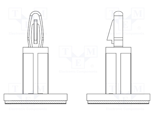 PCB distance; polyamide 66; L: 8mm; self-adhesive,snap fastener