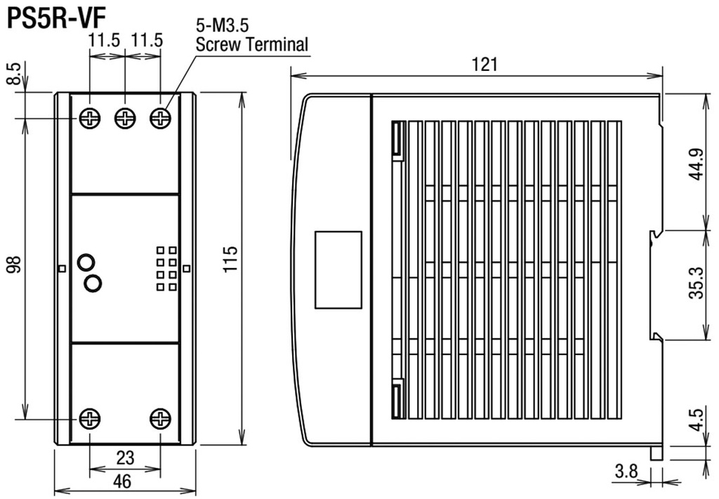 Power supply: switched-mode; 120W; 24VDC; 5A; Mounting: DIN; OUT: 1