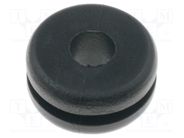 Grommet; Ømount.hole: 8mm; Øhole: 5mm; PVC; black; -30÷60°C; UL94V-2