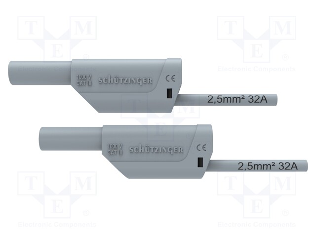 Test lead; 32A; 4mm banana plug-4mm banana plug; Urated: 1kV