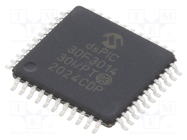 DsPIC microcontroller; SRAM: 2048B; Memory: 24kB; TQFP44; 0.8mm