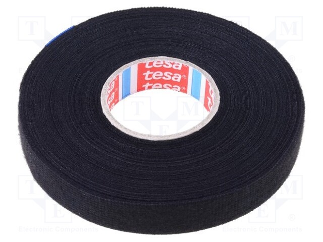 Fabric tape; PET wool; W: 15mm; L: 25m; black