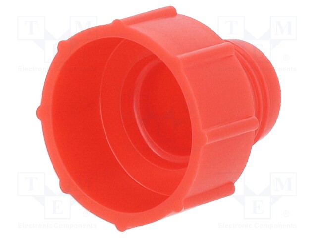 Bottom cartridge cap; Colour: red; screwed rod; Mat: polyetylene