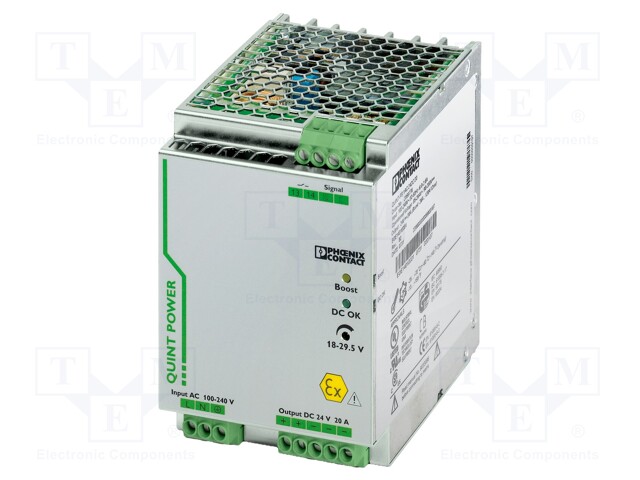 Power supply: switched-mode; Mounting: DIN; IP20