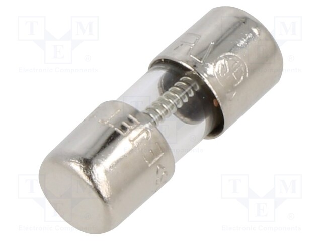 Fuse: fuse; time-lag; 4A; 350VAC; cylindrical,glass; 5x15mm; brass