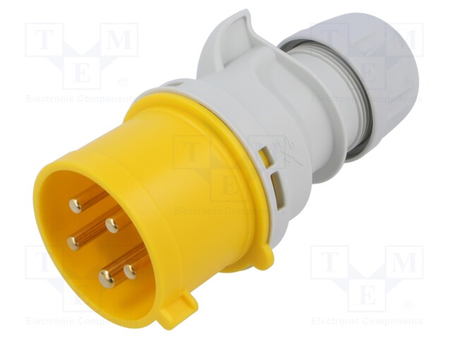 Connector: AC supply; plug; male; 32A; 110VAC; IEC 60309; IP44