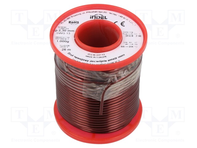 Coil wire; double coated enamelled; 2.3mm; 1kg; -65÷200°C