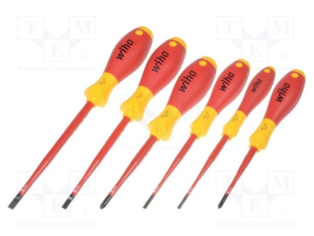 Screwdrivers; Pcs: 6; insulated; 1kVAC; Bit: Pozidriv®,slot