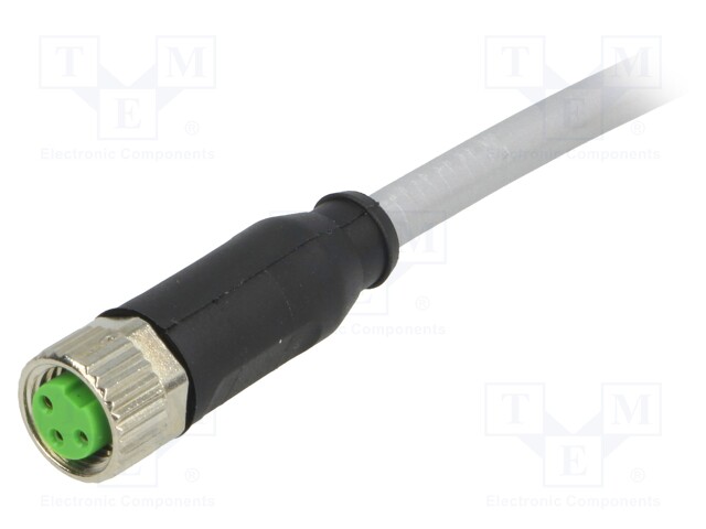 Connection lead; M8; PIN: 3; straight; 10m; plug; 60VAC; 4A; -40÷80°C