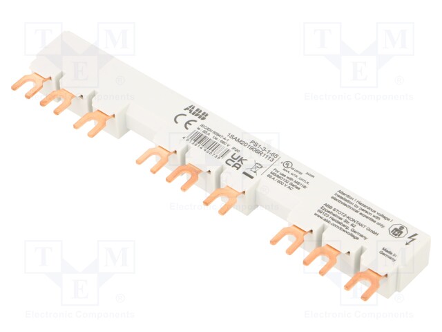 Busbar; 10mm2; 690VAC; 250VDC; 6kV; Inom: 65A; fork; No.of mod: 3