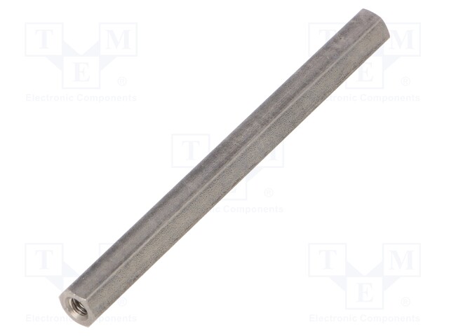 Screwed spacer sleeve; Int.thread: M4; 80mm; hexagonal