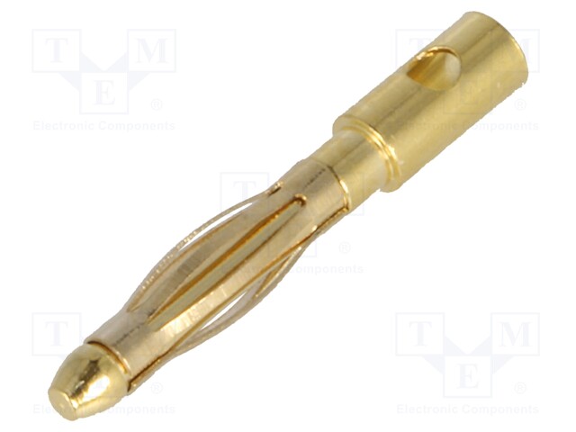 Plug; 2mm banana; 15A; Contacts: brass gold plated; 18AWG; 1.5mΩ