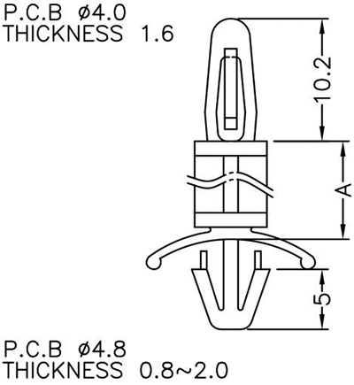 PCB distance; polyamide; L: 27.5mm; latch/latch; Colour: natural