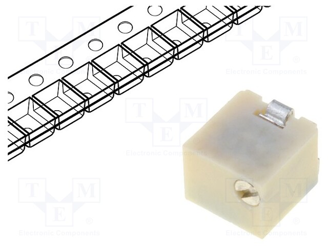 Trimpot, Multi Turn, Cermet, Top Adjust, 1 Mohm, Surface Mount, 11 Turns