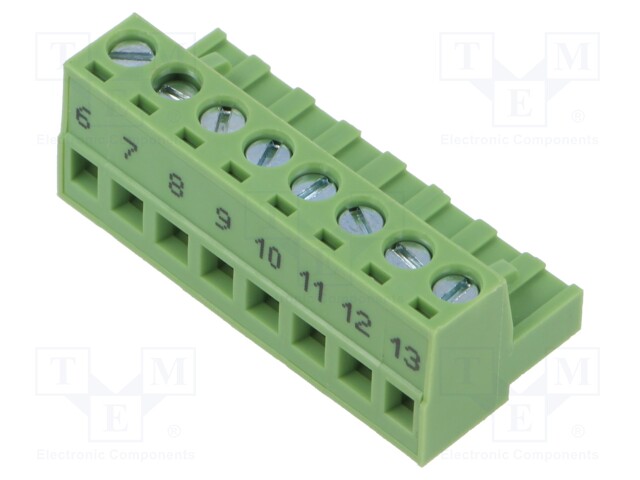 Pluggable terminal block; green; Features: marking from 6 to 13