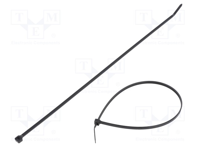 Cable tie; L: 290mm; W: 3.7mm; polyamide; 178N; black; Ømax: 76mm