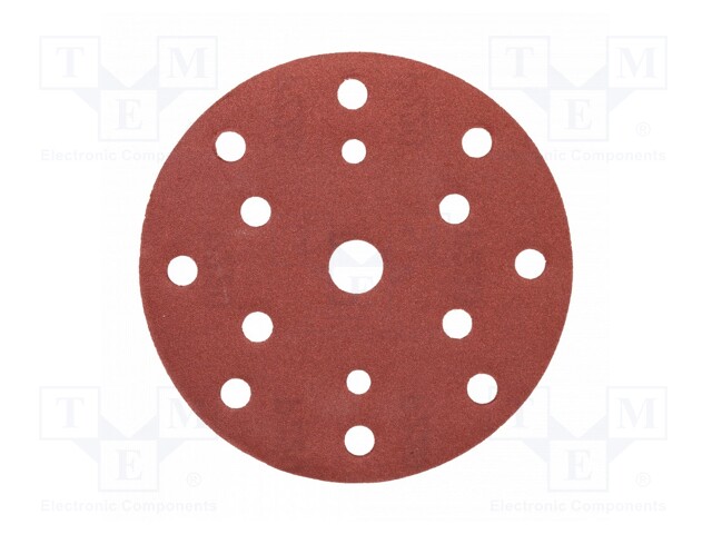 Sanding plate; Granularity: 220; Mounting: bur; with holes; Ø150mm