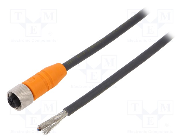 Connection lead; M12; PIN: 4; straight; 5m; plug; 240VAC; 4A; IP67