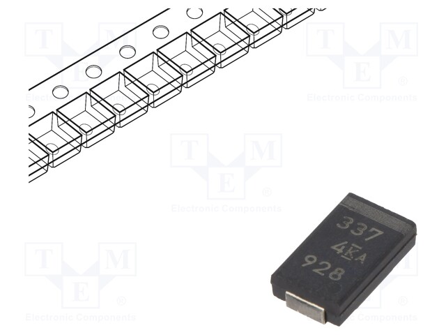 Capacitor: tantalum-polymer; 330uF; 4VDC; Case: V; 2917; ESR: 25mΩ