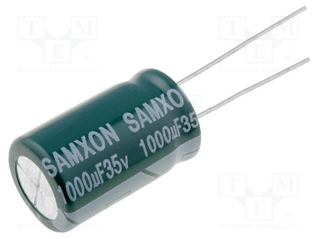 Capacitor: electrolytic; low impedance; THT; 1000uF; 35VDC; ±20%