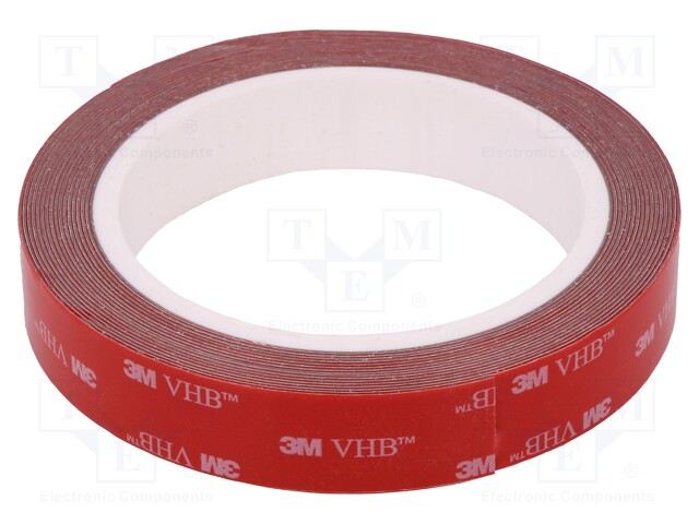 Tape: fixing; W: 19mm; L: 5m; D: 0.6mm; acrylic; grey; max.230°C