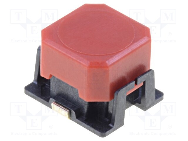 Switch: keypad; Pos: 2; SPST-NO; 0.05A/16VDC; red; Leads: for PCB