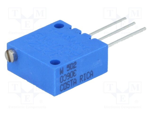 Potentiometer: mounting; vertical,multiturn; 5kΩ; 0.75W; ±10%