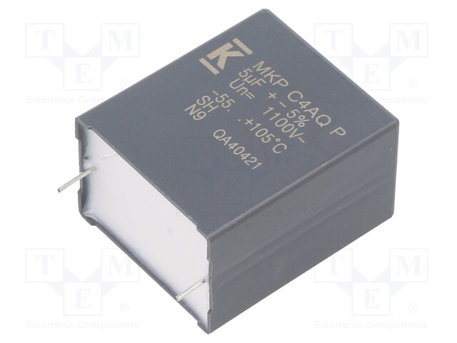 Capacitor: polypropylene; DC-Link; 5uF; ESR: 9mΩ; THT; ±5%; 11.8A