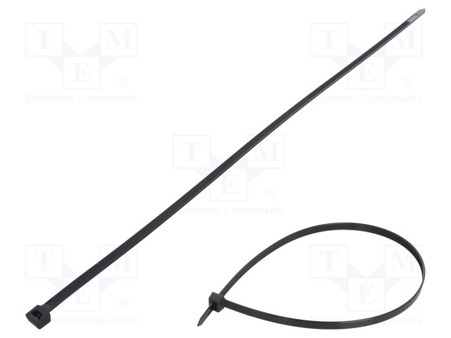 Cable tie; L: 450mm; W: 7.6mm; polyamide; 667N; black; Ømax: 130mm