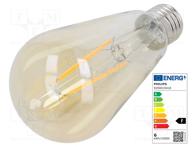 LED lamp; warm white; E27; 230VAC; 600lm; 5.5W; 2500K; CRImin: 80