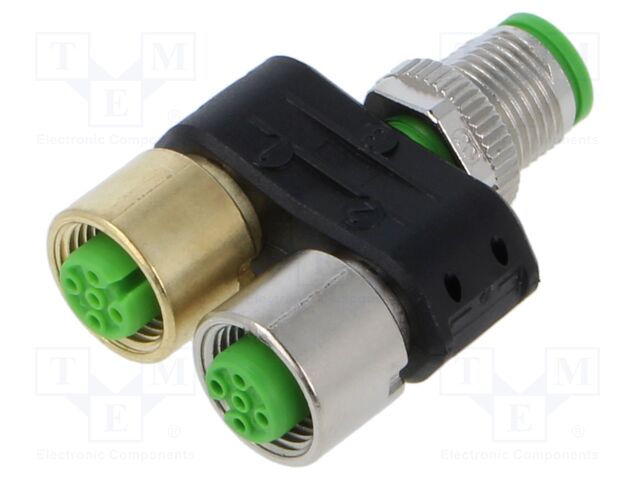 Adapter; 7000; M12 male 5pin,M12 female 4pin x2