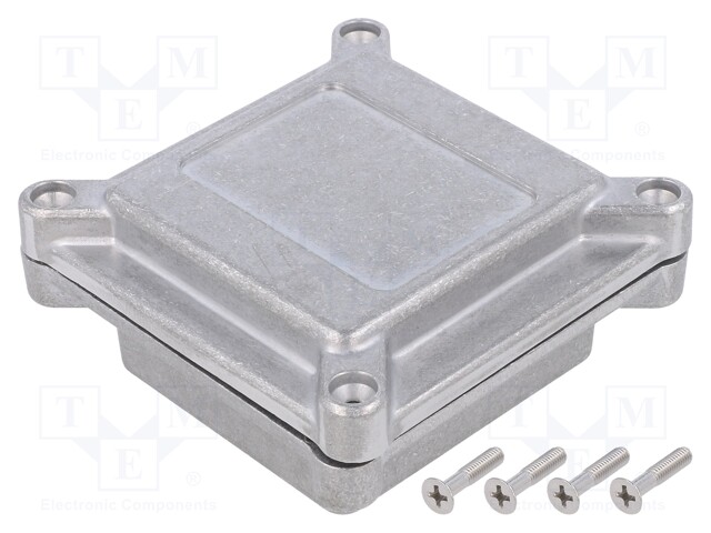 Enclosure: shielding; X: 96mm; Y: 96mm; Z: 45mm; aluminium; natural