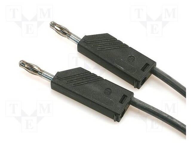 Test lead; silicone; 2m; black; 16A; 60VDC; Max contact res: 20mΩ