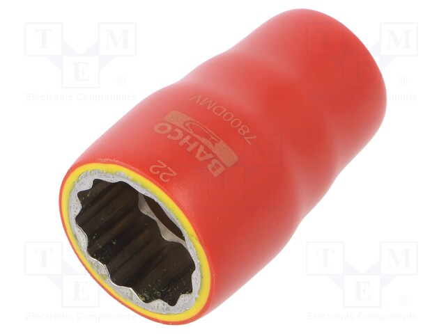 Key; insulated,twelve point socket,socket spanner; HEX 22mm