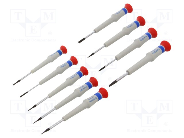 Kit: screwdrivers; Pcs: 9; precision; slot