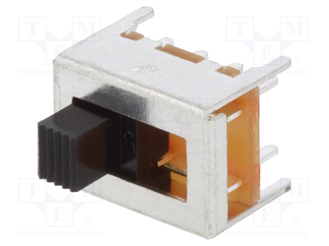 Switch: slide; Pos: 3; DP3T; 0.1A/12VDC; ON-ON-ON; Mounting: THT