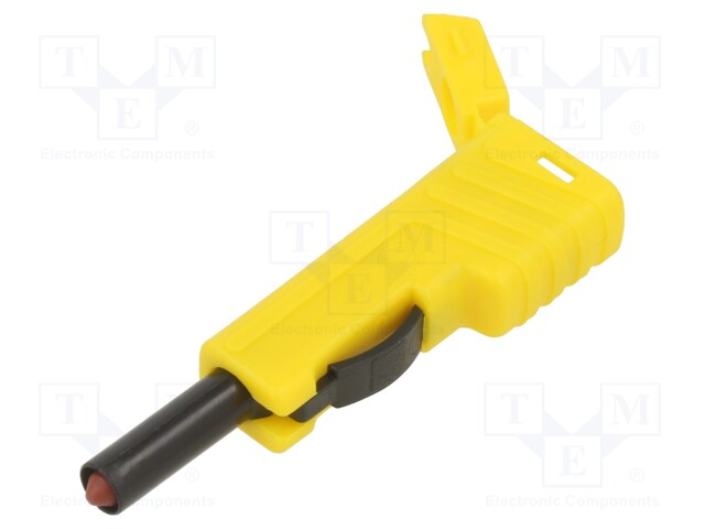 Plug; 4mm banana; 30A; 60VDC; yellow; insulated; nickel plated