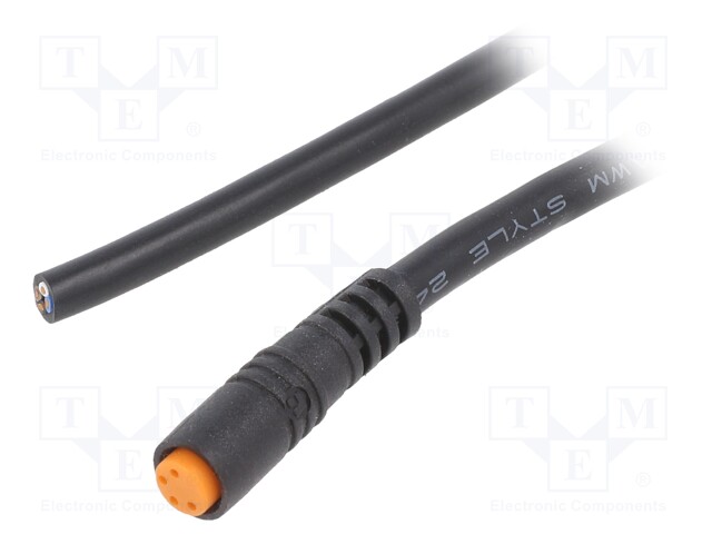 Connection lead; M8; PIN: 4; straight; 10m; plug; 50VAC; 4A; -25÷80°C