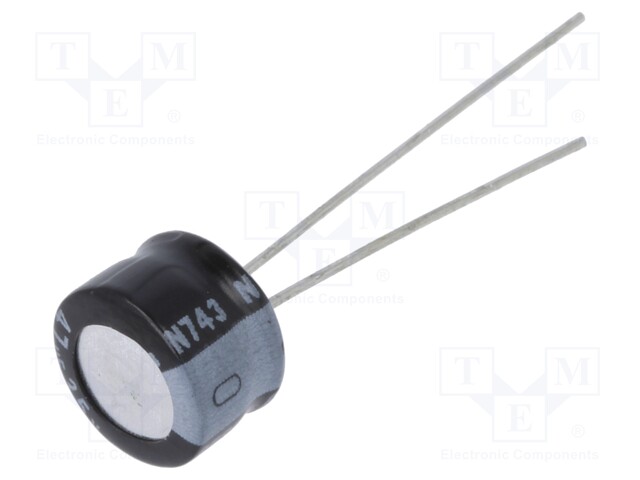 Capacitor: electrolytic; THT; 47uF; 35VDC; Ø8x5mm; Pitch: 2.5mm