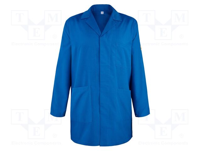 Coat; ESD; XS; cotton,polyester,conductive fibers; blue (dark)